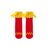 Gift Box Set Women Crew Socks Fun Burger Series Fuzzy Thick Warm Soft Socks